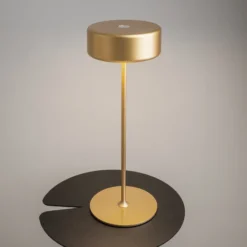 Maytoni Lámpara de mesa LED recargable AI Collaboration, aluminio, dorado