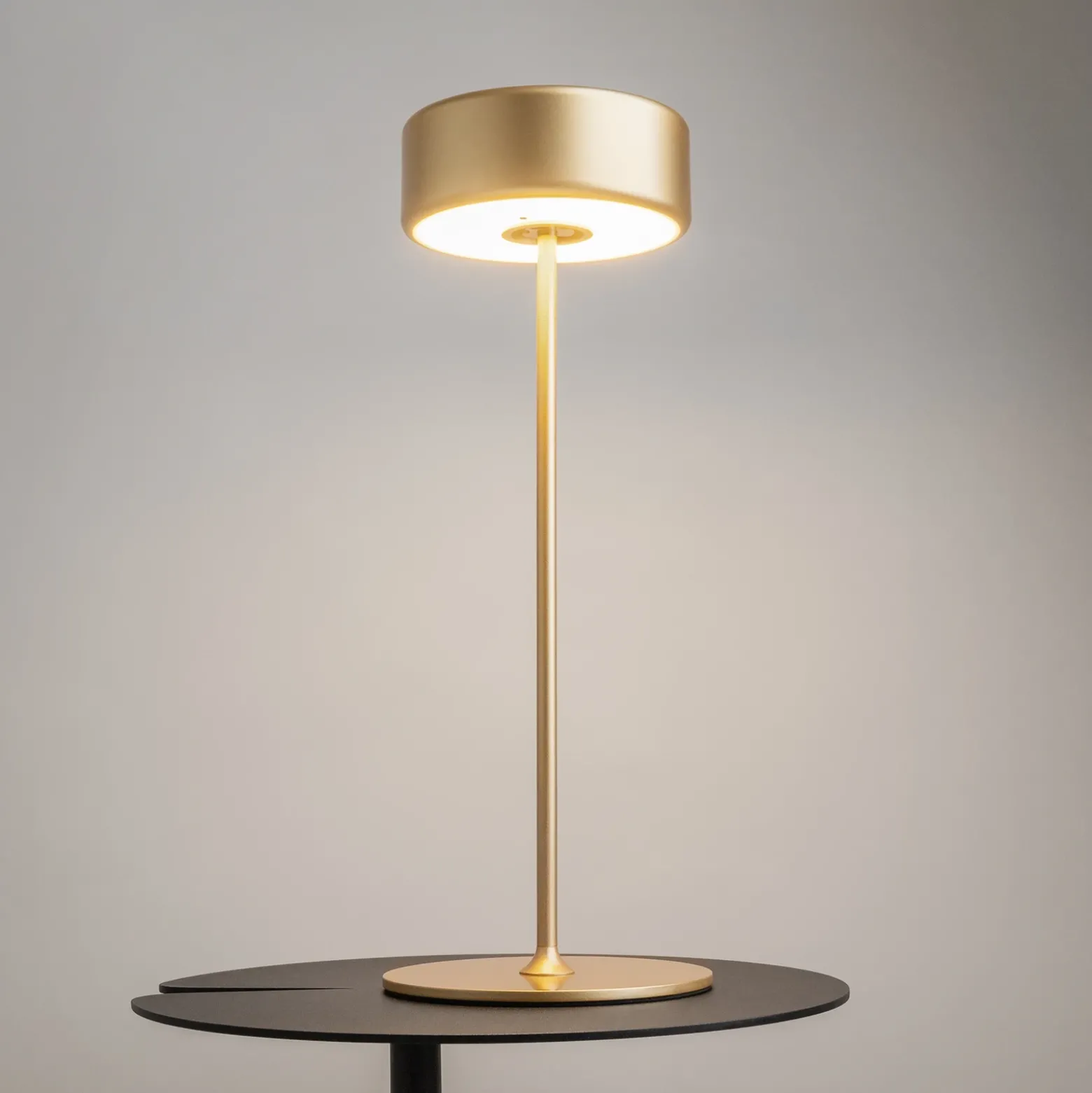 Maytoni Lámpara de mesa LED recargable AI Collaboration, aluminio, dorado