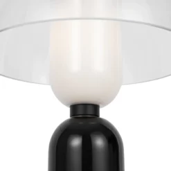 Maytoni Lámpara de mesa Memory, negra, altura 42 cm, cerámica