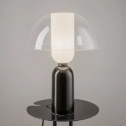 Maytoni Lámpara de mesa Memory, negra, altura 42 cm, cerámica