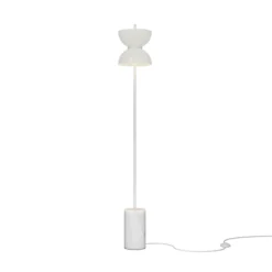 Maytoni lámpara de pie LED Kyoto, blanca, altura 145 cm, mármol