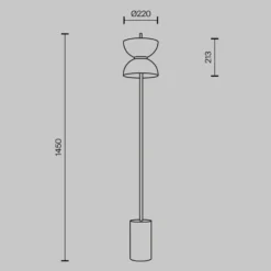 Maytoni lámpara de pie LED Kyoto, blanca, altura 145 cm, mármol