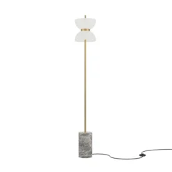 Maytoni lámpara de pie LED Kyoto, gris, altura 145 cm, mármol