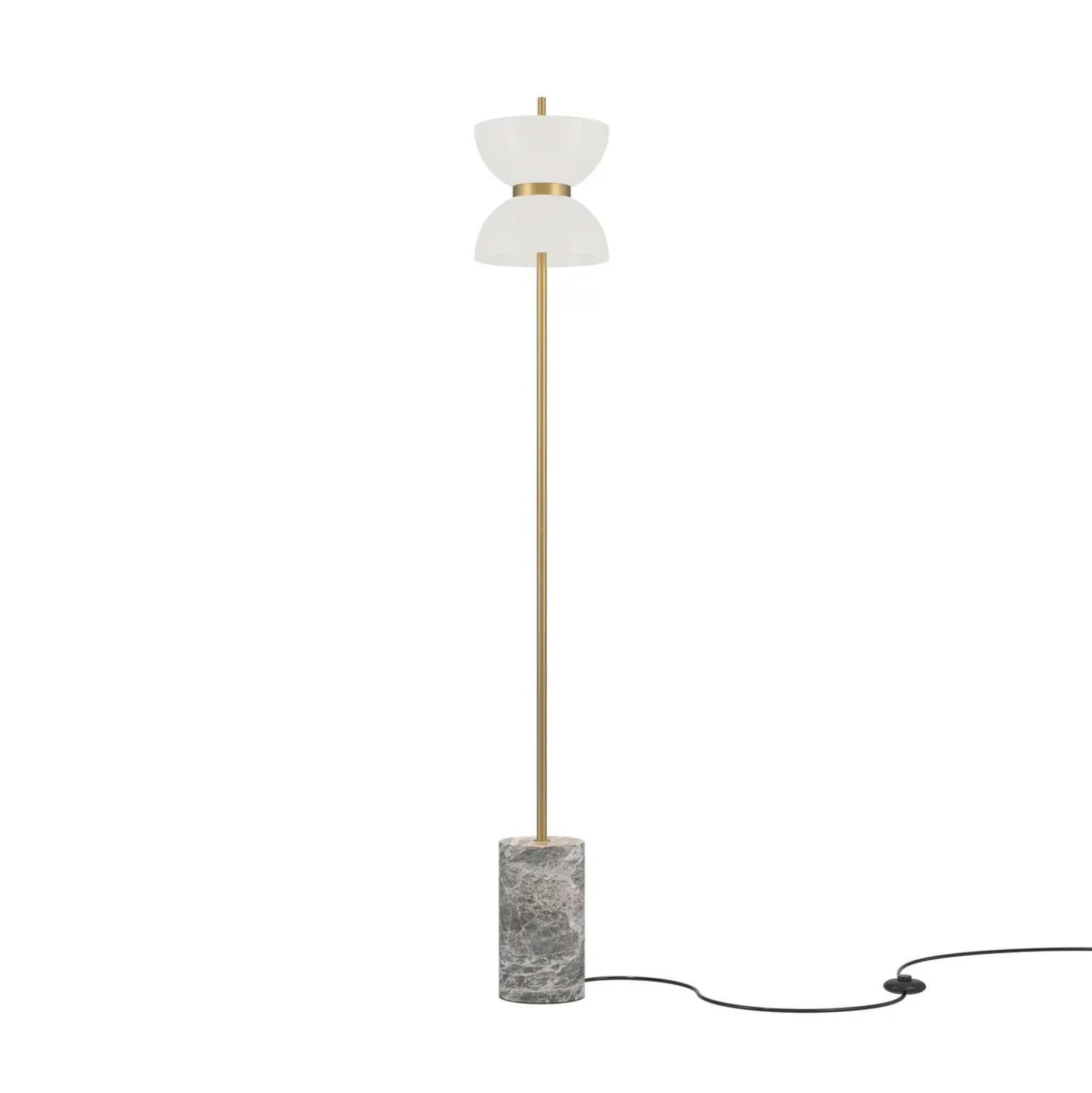 Maytoni lámpara de pie LED Kyoto, gris, altura 145 cm, mármol