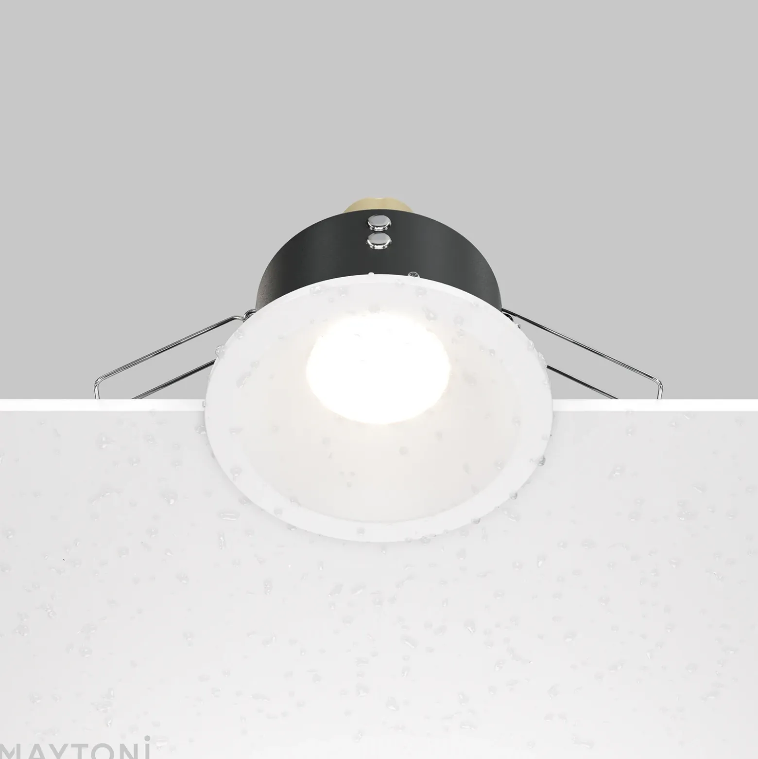Maytoni lámpara de techo empotrable Zoom blanco Ø 8,5 cm aluminio IP65 GU10