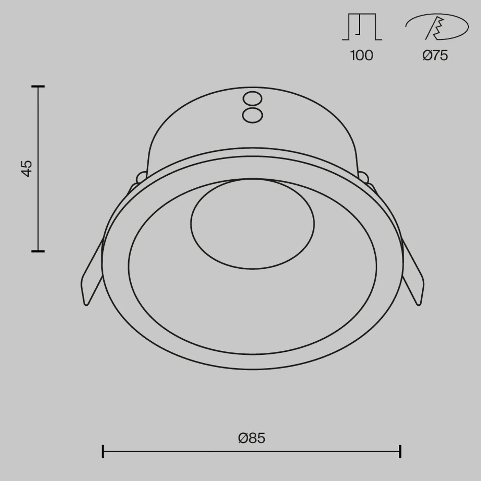 Maytoni lámpara de techo empotrable Zoom blanco Ø 8,5 cm aluminio IP65 GU10