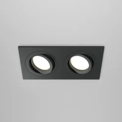 Maytoni lámpara empotrable Atom, negra, 2 luces 17,5 x 9,2 cm