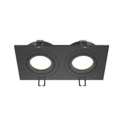 Maytoni lámpara empotrable Atom, negra, 2 luces 17,5 x 9,2 cm