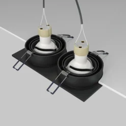 Maytoni lámpara empotrable Atom, negra, 2 luces 17,5 x 9,2 cm