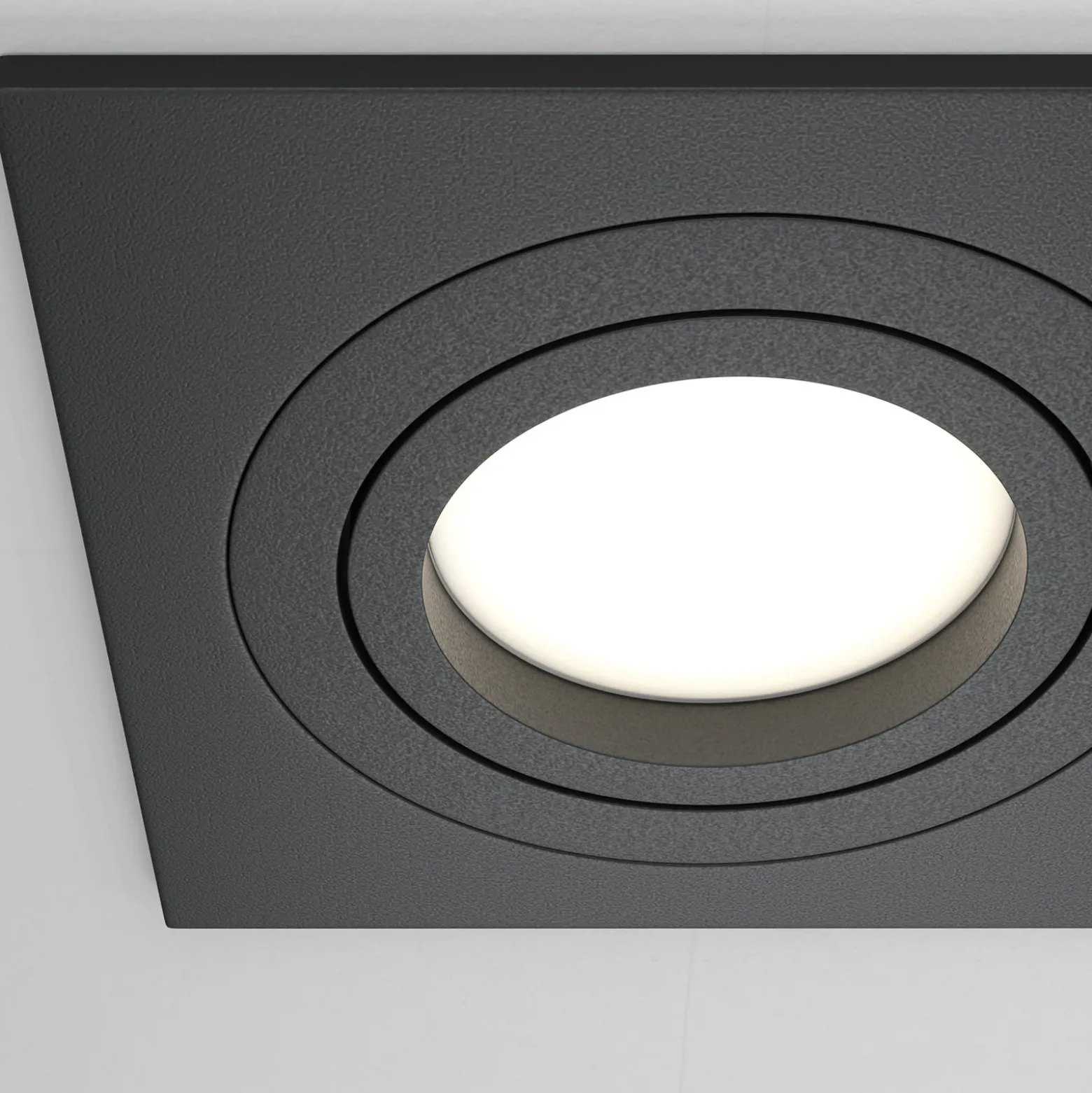Maytoni lámpara empotrable Atom, negra, 2 luces 17,5 x 9,2 cm