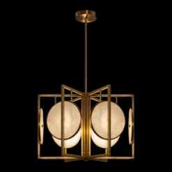 Maytoni Marmo lámpara colgante en oro, 6 luces