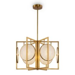 Maytoni Marmo lámpara colgante en oro, 6 luces