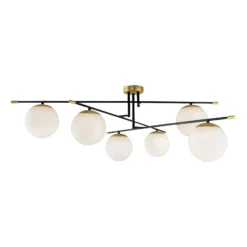 Maytoni Nostalgia, plafón 6 luces, vidrio