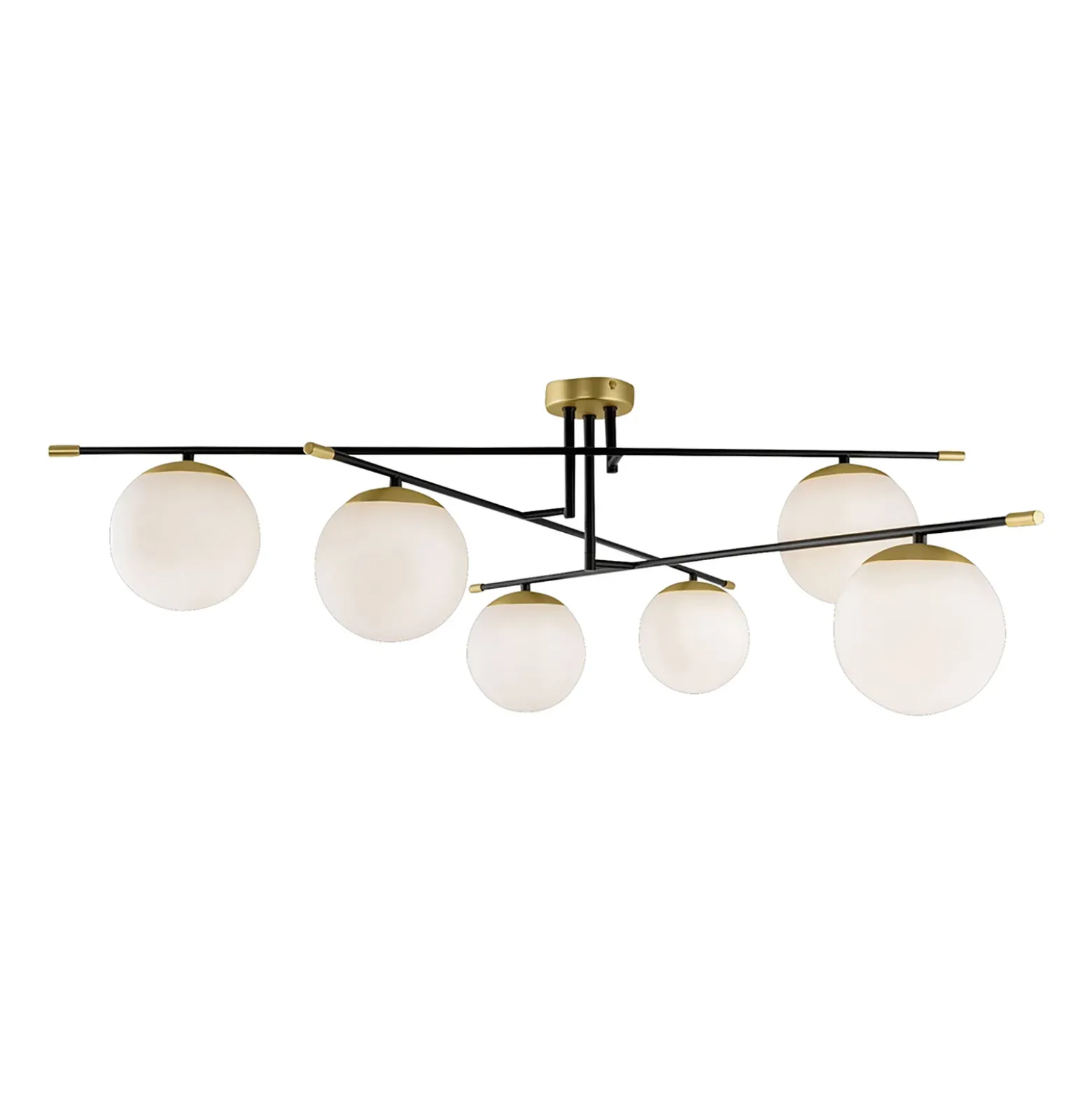 Maytoni Nostalgia, plafón 6 luces, vidrio
