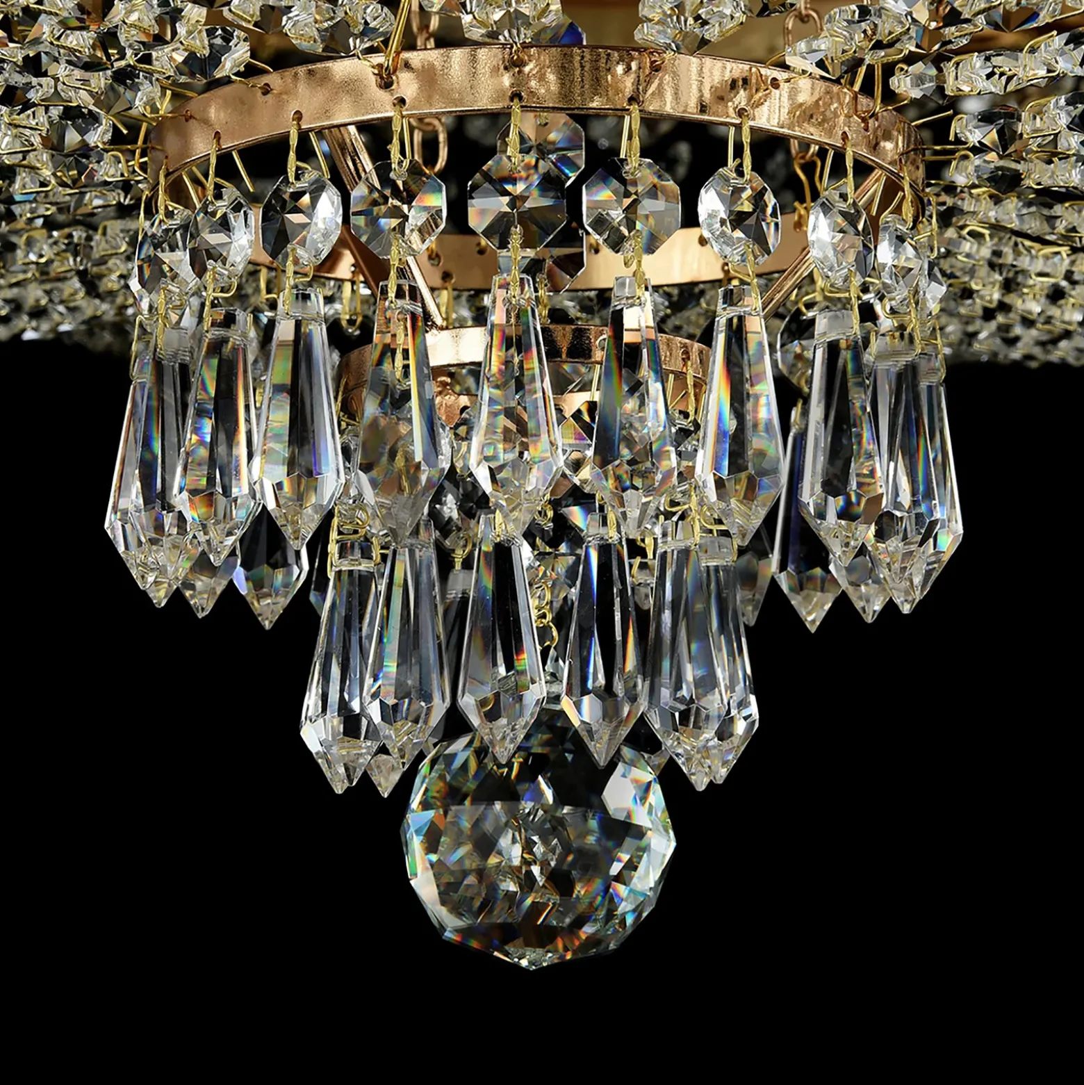 Maytoni Palace lámpara de araña, pantalla cristal