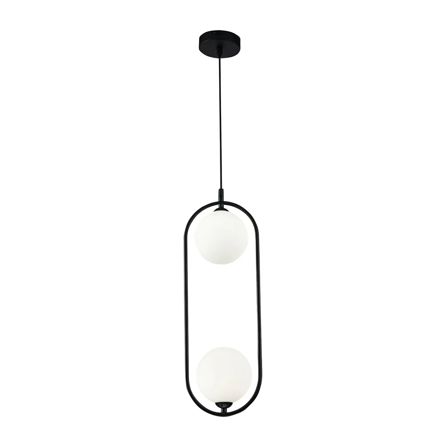 Maytoni Ring colgante 2 luces negro/blanco