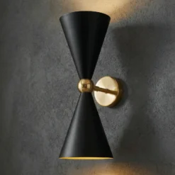 Maytoni Vesper aplique 2 luces negro/oro