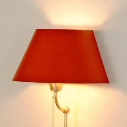 Menzel Living Elegant lámpara de pie pantalla roja