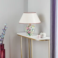Menzel Living - lámpara de mesa con pie floral