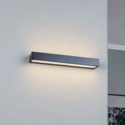 Mera aplique de pared LED, ancho 40cm, negro, 4000K