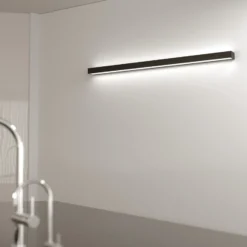Mera aplique de pared LED, ancho 120cm, negro, 4000K