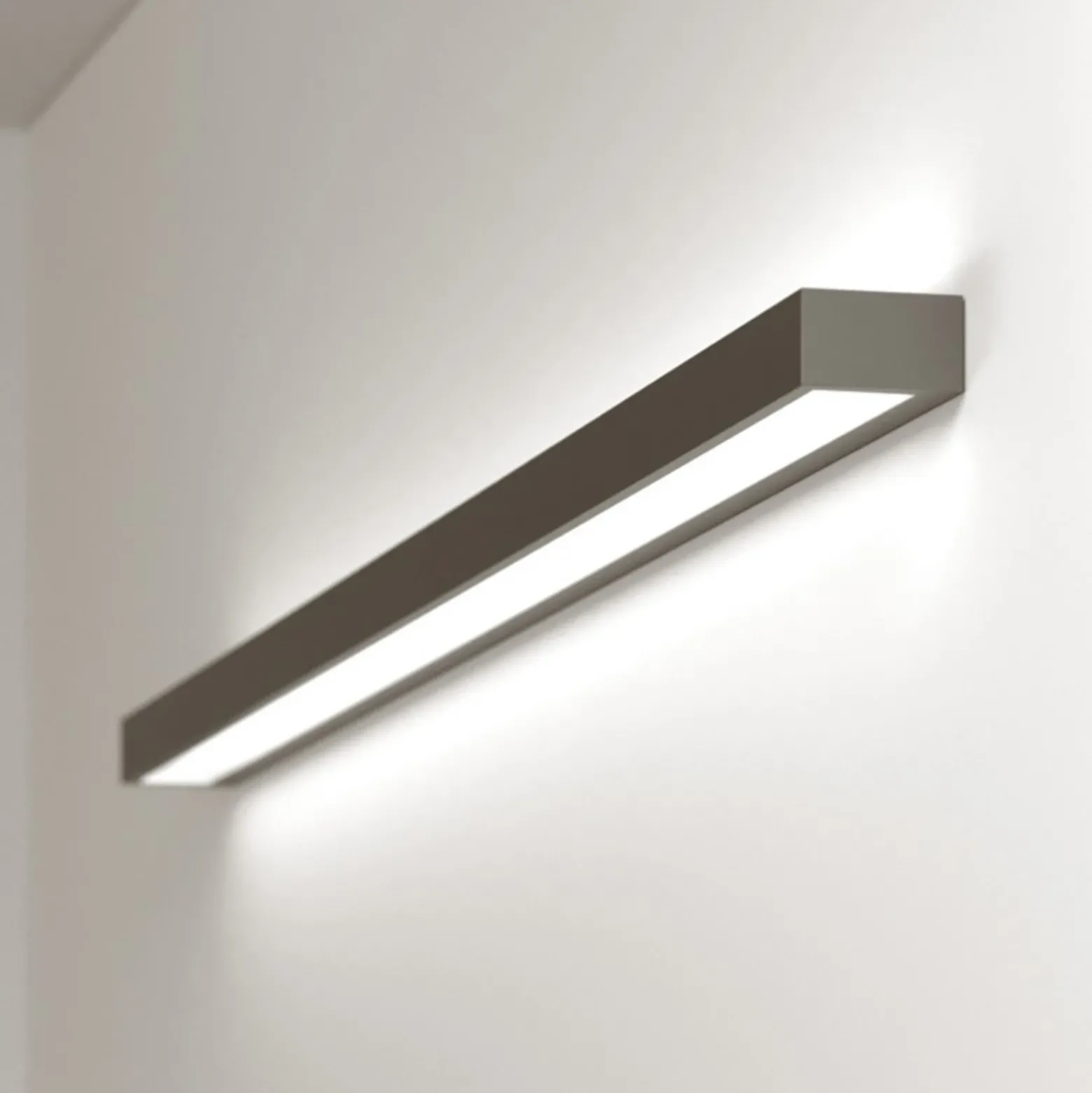 Mera aplique de pared LED, ancho 120cm, negro, 4000K