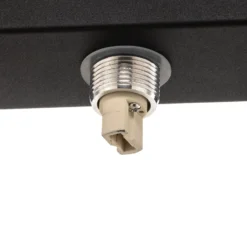 Mini lámpara de techo para baño, 3 luces, negro, cristal/metal