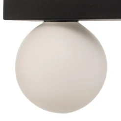 Mini lámpara de techo para baño, 3 luces, negro, cristal/metal