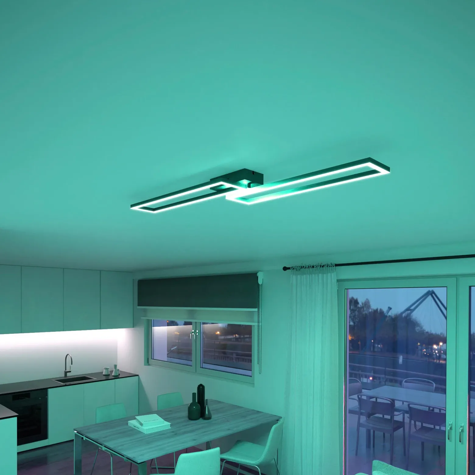 Müller Licht tintón Plafón LED Ciso, RGB, CCT, negro