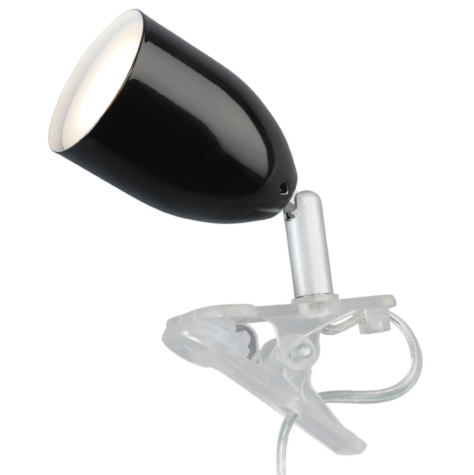 Moderna lámpara de pinza LED LEO en negro