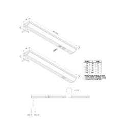 ModuLite F Lámpara LED bajo mueble, negra, 90 cm, 3.000 K, aluminio