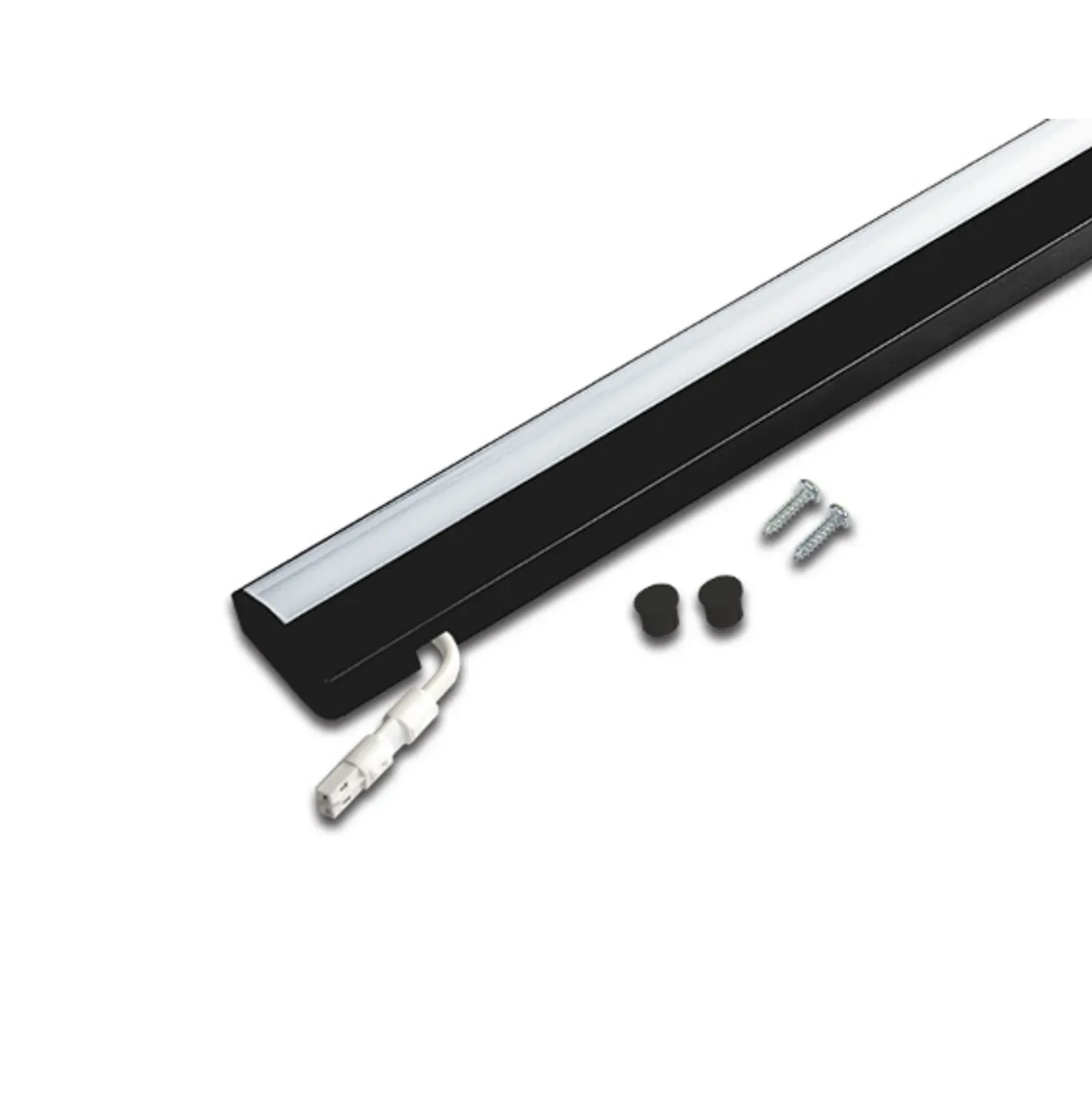 ModuLite F Lámpara LED bajo mueble, negra, 120 cm, 3.000 K aluminio