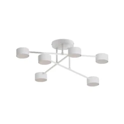 Modus 6 plafón, acero, 6 luces, GX53, blanco