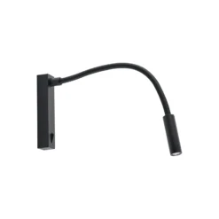 Molto Luce Arok aplique de pared LED, negro, aluminio, proyección 49 cm