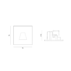 Molto Luce Lámpara empotrable LED Wall 68R RD, aluminio, negro, CCT