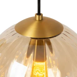 Monsaraz lámpara colgante, Ø 25 cm, ámbar. Cristal, 1 luz