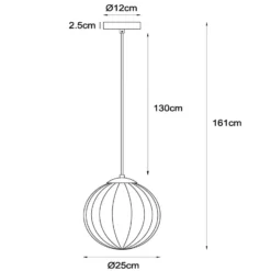 Monsaraz lámpara colgante, verde, Ø 25 cm, cristal, 1 luz