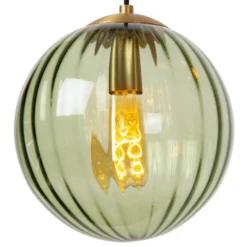 Monsaraz lámpara colgante, verde, Ø 25 cm, cristal, 1 luz