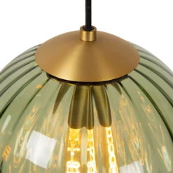 Monsaraz lámpara colgante, verde, Ø 25 cm, cristal, 1 luz