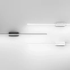 Nala lámpara de espejo LED, negra, anchura 110 cm, metal