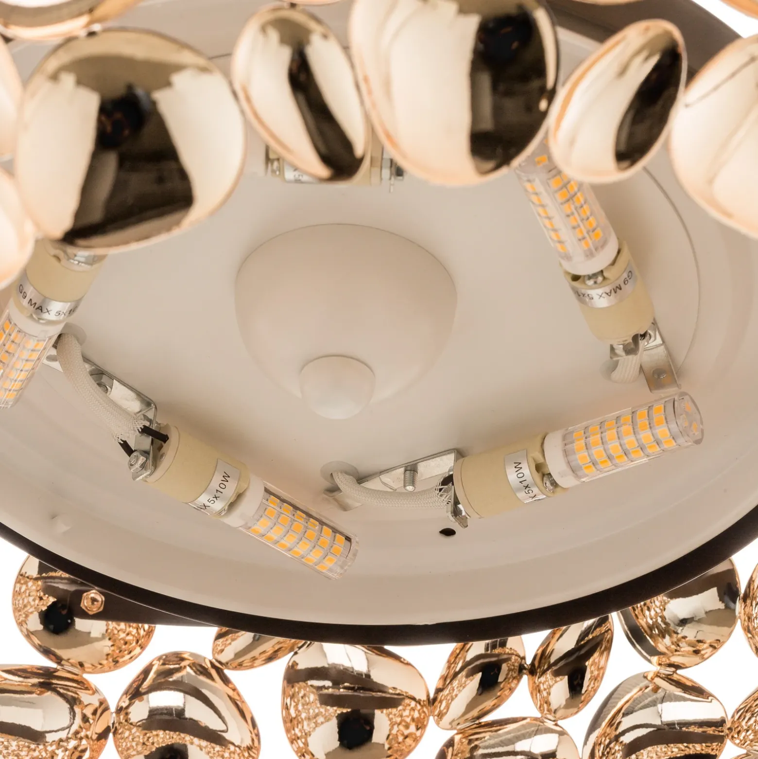 Narisa Lámpara colgante LED Ø 46 cm oro rosa/marrón