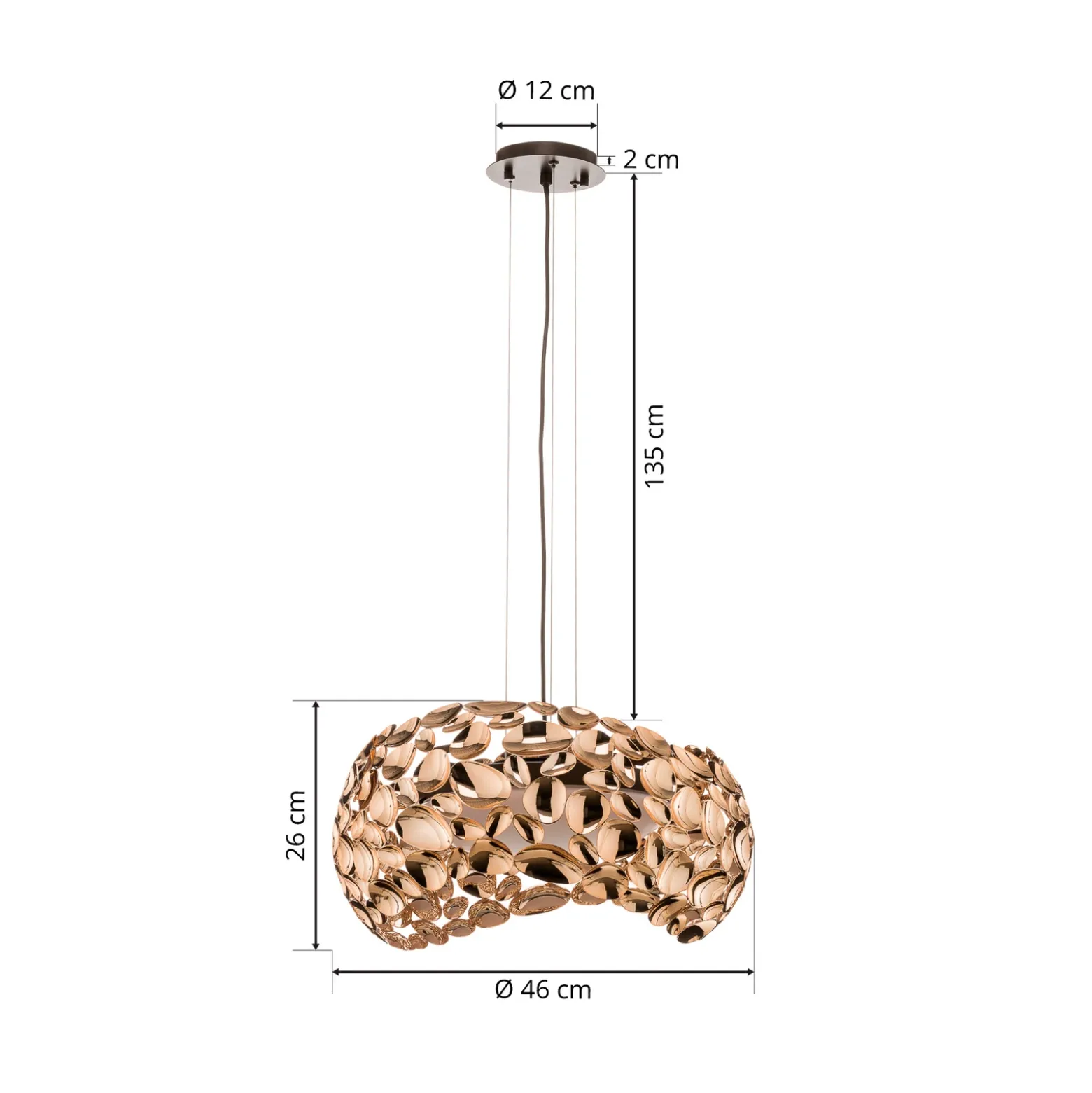 Narisa Lámpara colgante LED Ø 46 cm oro rosa/marrón