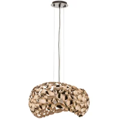 Narisa Lámpara colgante LED Ø 46 cm oro rosa/marrón