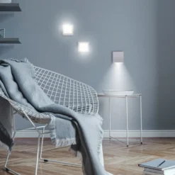 Newgarden Aplique de pared LED recargable Box 8, blanco, 7,5x7,5cm