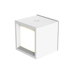 Newgarden Aplique de pared LED recargable Box 8, blanco, 7,5x7,5cm