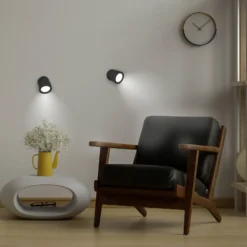 Newgarden Aplique de pared LED Roll 8, negro, orientable