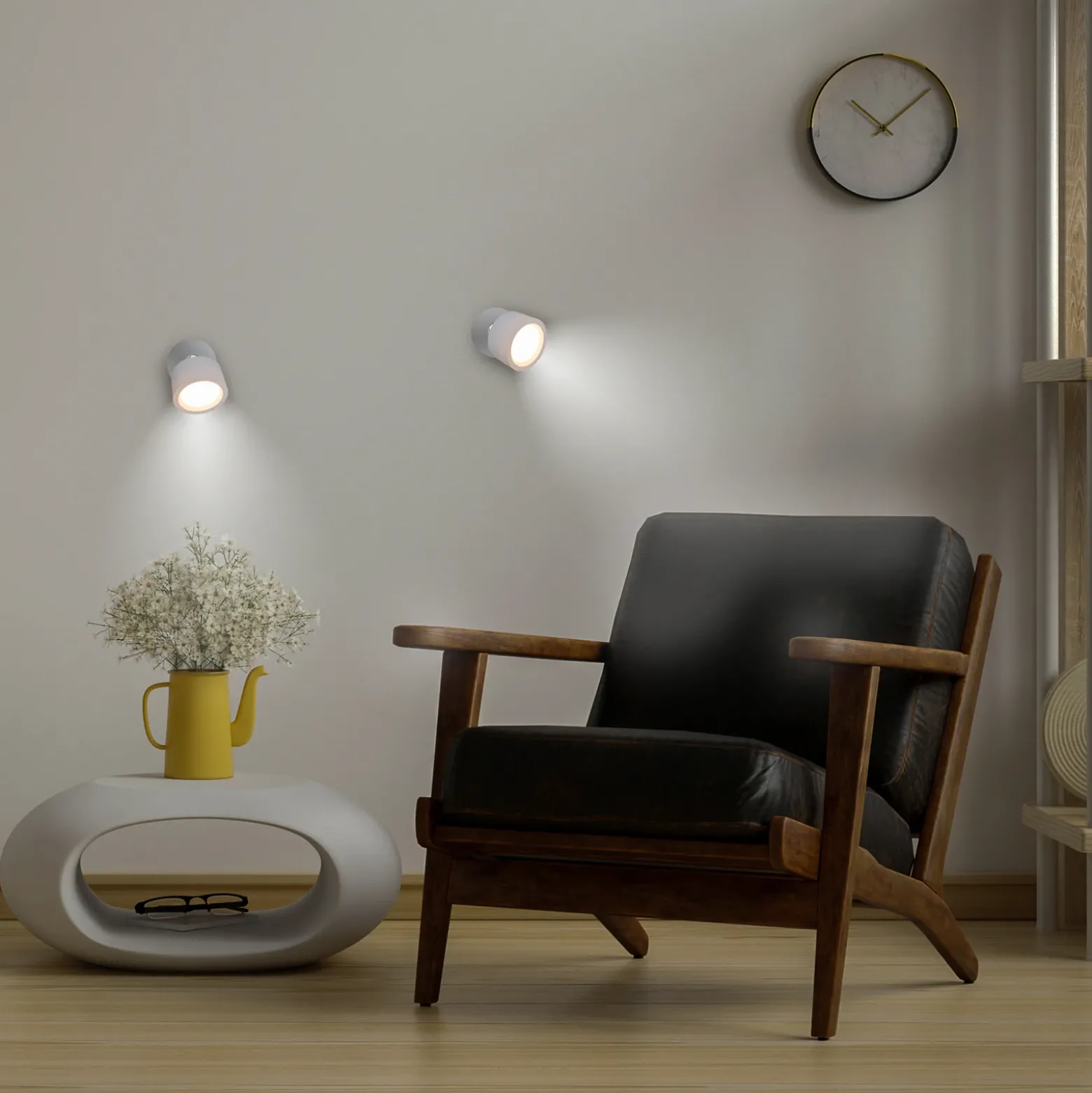 Newgarden Aplique de pared LED Roll 8, blanco, orientable