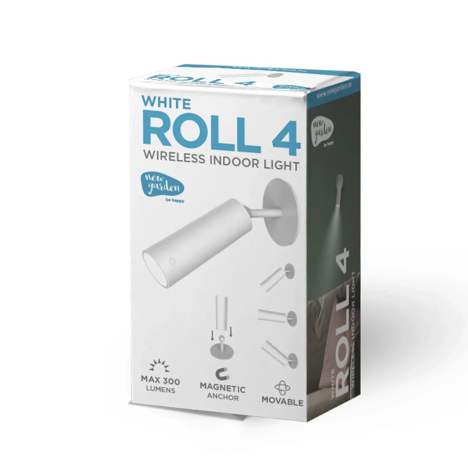 Newgarden Aplique de pared LED Roll 4, blanco, orientable