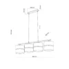 Nicol lámpara colgante, negro/efecto madera, 94x20 cm 4 luces 4 x E27