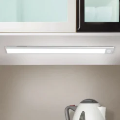 Norman lámpara LED bajo mueble, color plata, batería recargable, sensor,